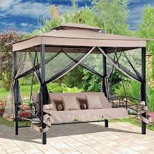 With its durable metal frame and comfortable cushioned seating, that will provide a great. Josephine Swing Seat With Stand Patio Swing Garden Swing Seat Swing Seat
