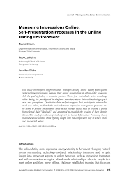 Я совсем одна, don't wanna be. Pdf Managing Impressions Online Self Presentation Processes In The Online Dating Environment