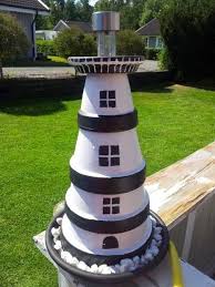 Gor Din Egen Fyr Leuchtturm Basteln Leuchturm Basteln Bemalte Topfe