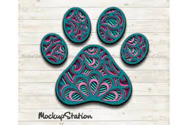 Download Dog Paw 3d Layered Mandala