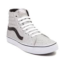 Black And Silver High Top Sneakers New Vans Sk8 Hi Top Glitter Skate Shoe Silver Black Kids Size Us12 Eur29 Vans Zapatos Ropa Zapas