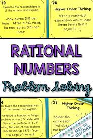 Problem Solving With Rational Numbers Task Cards Activity Rational Numbers Activities Rational Numbers Problem Solving