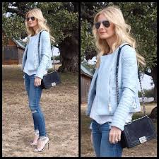 Pin By Marika Forsberg On Dress For Success Blue Leather Jacket Leather Jacket Outfits Blue Leather Jacket Outfit