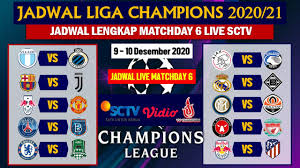 Cek jadwal klub favoritmu : Jadwal Liga Champion Malam Ini Jadwal Lengkap Matchday 6 Live Sctv Uefa Champions League 2020 21 Youtube