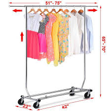 Clothing Garment Rack Commercial Premium Stainless Steel Heavy Duty Adjustable Collapsible Chrome Walmart Com Garment Racks Retail Clothing Racks Rolling Garment Rack