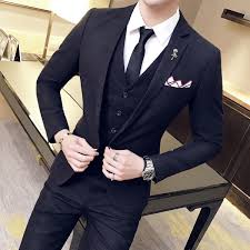 Black 3 Piece Suit Pin On Suits Blazers