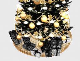 Glam black zebra stripes & faux gold glitter brushed polyester tree skirt. Second Life Marketplace Wf Mesh Christmas Tree Black Gold Scripted Presents 2 Tree Skirt Options