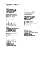 Lirik lagu indonesia raya 3 stanza. Lirik Lagu Indonesia 3 Stanza