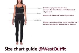 Size Chart Guide For Women Clothing Westoutfit Com