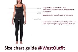 size chart guide for women clothing westoutfit com