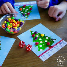 Christmas Kids Table Game Printable Roll A Tree School Christmas Party Christmas Party Crafts Winter Party Games