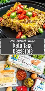 This low carb turkey casserole is packed with tasty spinach and cheese for a super delicious meal! Keto Taco Casserole Low Carb Ground Turkey Recipe Keto Taco Low Carb Meals Easy