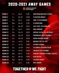 Watch select uefa euro 2021 games at wunder garten. 2020 2021 Euroleague Schedule Announced Agonasport Com