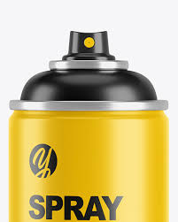 Opened Matte Spray Bottle With Plastic Cap Mockup In Can Mockups On Yellow Images Object Mockups