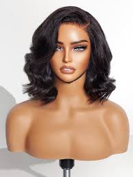 Amazon.com : LUVME HAIR 10 Inch Light Yaki Loose Wave Wig Human Hair,  Undetectable HD Lace Glueless Bob Wigs Human Hair Pre Plucked, Pre Cut Lace  Wig Short Black Wig : Beauty