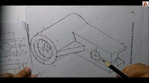 رسم المنظور الهندسي من خلال مسقطيم استنتاج المسقط الثالث القطاعات home decor home decor decals decor