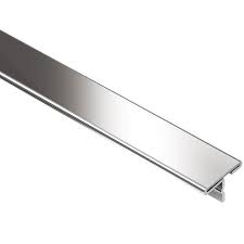 Largest selection of trim & edging shapes and sizes at wholesale prices. Schluter Systems Reno T 0 531 In W X 98 5 In L Stainless Steel T Shape Tile Edge Trim Lowes Com Stainless Steel Tile Tile Edge Trim Tile Edging Trim