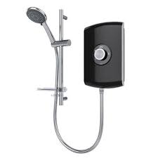 Amore Electric Shower With Slider Rail Triton Showers Flow Rate 8 5kw Finish Black Gloss Triton Showers