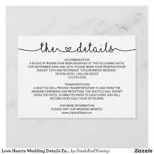 Love Hearts Wedding Details Enclosure Card Wedding Enclosure Cards Wedding Invitation Details Card Wording Wedding Invitation Details Card