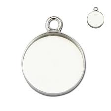 Pure 925 Sterling Silver Pendant Tray Round Pendant Blank Fit 16mm Gemstone Diy Charm Finding For Wome Sterling Silver Pendants Womens Necklaces Silver Pendant