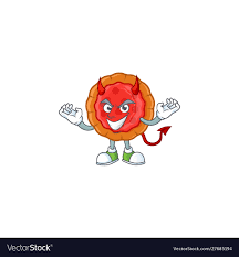 Devil fresh cherry pie in character Royalty Free Vector