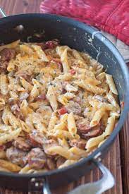 Spicy Sausage Pasta Skillet Allrecipecenter Recipes Sausage Pasta Skillet Spicy Sausage Pasta