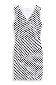Black And White Strips Frock 41hawthorn Striped Wrap Sheath Dress Diagonal Black And White Stripes Grommet Detail On Shoulders Sleeveless Stitch Fix Fashion Stitch Fix App Style