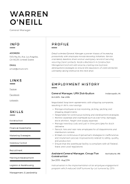 In the first sentence of your short bio, you will need to give your name and your current job title. General Manager Resume Writing Guide 12 Resume Examples Pdf