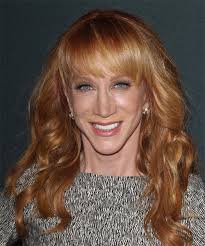Kathy Griffin Long Wavy Ginger Red Hairstyle with Blunt Cut Bangs