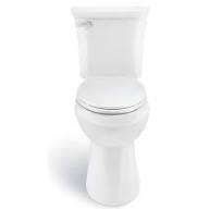 Glacier Bay Power Flush 12 inch Rough In Two-Piece 1.28 GPF Single Flush  Elongated Toilet in White Seat Included N2450E