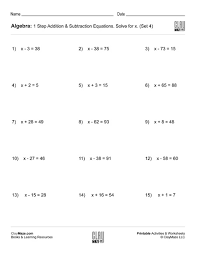 Free algebra 2 worksheets created with infinite algebra 2. Algebra 1 Step Addition Subtraction Equations Set 4 Childrens Educational Workbooks Books And Free Worksheets