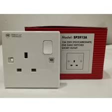 13a uk switched socket crystal tempered glass double usb outlet 5v2a switch and 13a uk socket. 100 Original Ums 13a 250v Ac 1 Gang Switch Socket Outlet 2913 A Shopee Malaysia