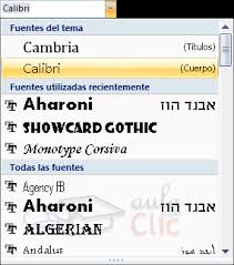 Resultado de imagen para EJEMPLOS DE FUENTES de word