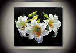 Check spelling or type a new query. Pure Hand Painted Oil Painting Black Background White Lily Bloom Free Shipping Painting Sunrise Painting Diningbloom Jewelry Aliexpress
