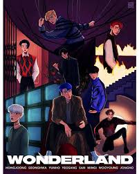 Sophie Na Instagramie Happy 1st Anniversary Ateez Here Is A Wonderland Fanart Bc That Song Popped Off Stan Ateez F Fan Art Fan Art Drawing Kpop Fanart