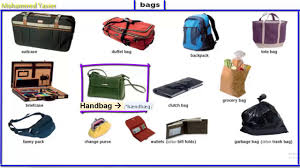 Bags Vocabulary In American English الحقائب في اللغة الانجليزية Youtube
