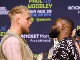 Jake paul and tyron woodley face off this sunday. Video Jake Paul Vs Tyron Woodley Press Conference Staredown Mmamania Com