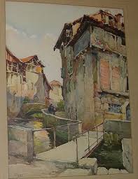Vintage Marc Nicolas Markovitch Set of Prints, Architecture, Watercolor  Spain