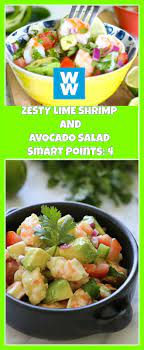 Zesty Lime Shrimp And Avocado Salad Smart Points 4 Avocado Salad Lime Shrimp Healthy Salad Recipes