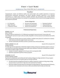 Teacher Resume Sample Professional Resume Examples Topresume