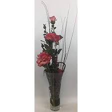 Buy Silk Tree Warehouse 36 Designer Quality Artificial Red Rose Water Garden Glass Vase Flower Holiday Online In Taiwan B082gdbnwd