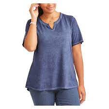Terra Sky Terra Sky Split Neck Tee Walmart Com Fashionable Plus Size Clothing Women Tees