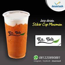 Jasa Buat Desain Stiker Transparan Untuk Cup Minuman Desain Stiker Teh Es Desain Grafis