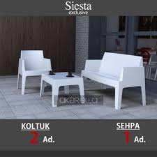 Beyaz Tekli Ikili Plastik Koltuk Takimi Akbrella 02 Modern Ic Dekorasyon Koltuklar Sandalye