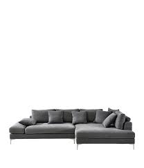 Ecksofa Flachgewebe Armteilverstellung Rucken Echt Ruckenkissen Zierkissen Chromfarben Grau Design Textil 331 180cm Voleo Sofa Couch Sectional Couch