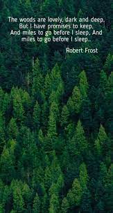 The Woods Are Lovely Dark And Deep But I Have Promises To Keep And Miles To Go Before I Sleep And Miles Robert Frost Poems Robert Frost Quotes Nature Poem