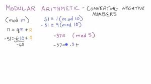 How To Convert A Negative Integer In Modular Arithmetic Cryptography Lesson 4 Modular Arithmetic Math Tutorials Negative Integers
