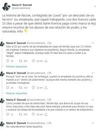 La periodista maría o'donnell habló en redes sociales de nicole neumann, quien esta mañana confirmó que le según nicole, su empleada 'eligió' seguir trabajando, aunque cada 15 días iba a la casa a cuidar a su familia, continuo el hilo de la conductora del programa de acá en más por metro. Fuerte Respuesta De Nicole Neumann A Maria Odonnell Mejor Vaya A Terapia