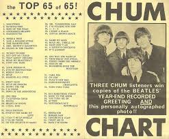1965 Chum Chart Featuring The Beatles In 2019 Top Music