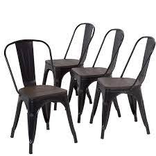 The plastic development group black folding table is perfect for playing cards, eating, entertaining this black card table has four sturdy metal legs that automatically lock when opened, then fold flat add a tablecloth and some stylish chairs for a more sophisticated look, or outfit with folding chairs for. Fdw Metal Dining Chairs Set Of 4 Patio Chairs Furniture Indoor Outdoor Chairs Kitchen Metal Chairs Stackable Chair Tolix Side Bar Chairs Wooden Seat 18 Inch Seat Height Restaurant Chair Black Patio Lawn